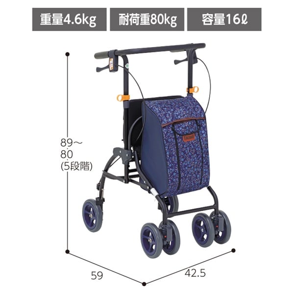 シルバーカー フィーナ ネイビー SLM06 テイコブ TacaoF 幸和製作所 型番:SLM06-NV