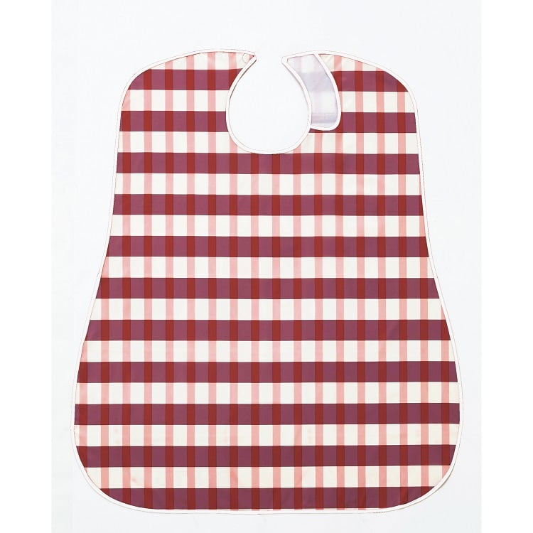 ソフラピレン エプロン ボーダーチェック 1枚 竹虎 カラー:ピンク