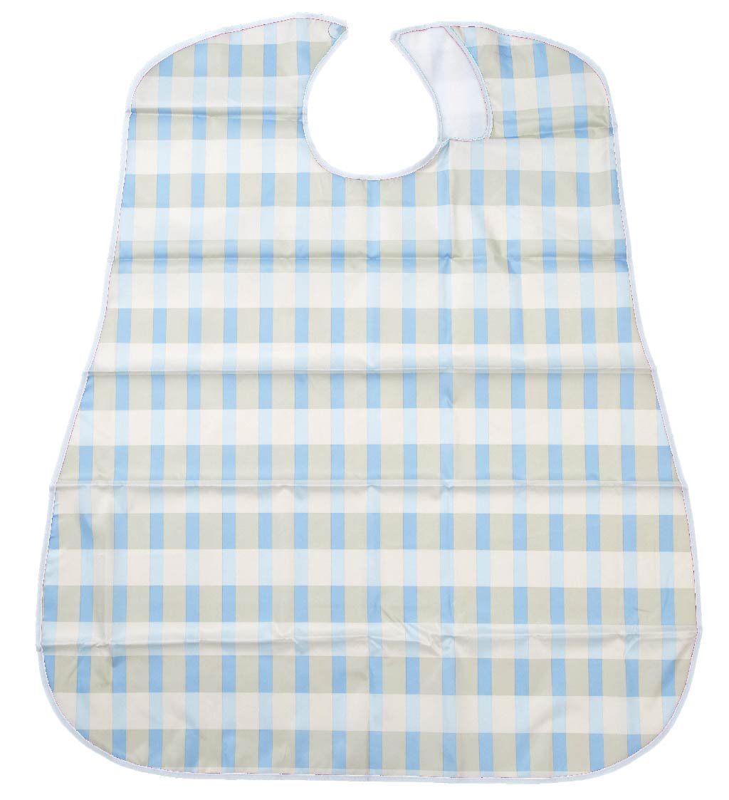 ソフラピレン エプロン ボーダーチェック 1枚 竹虎 カラー:ブルー