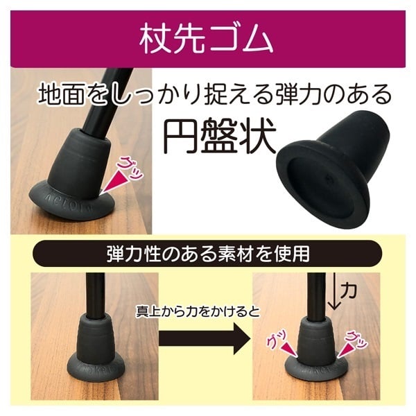 バンブーステッキ 杖先ゴム シャフト径 16mm用 1個 竹虎 容量:1個