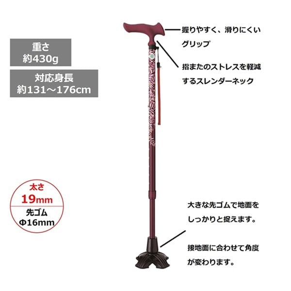 かるがも　多点杖　フジホーム タイプ:リーフワイン