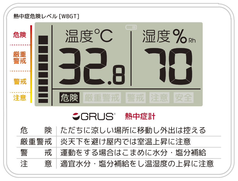 ポータブルデジタル熱中症計GRS103-01