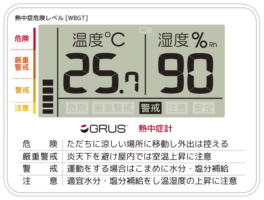 ポータブルデジタル熱中症計GRS103-01