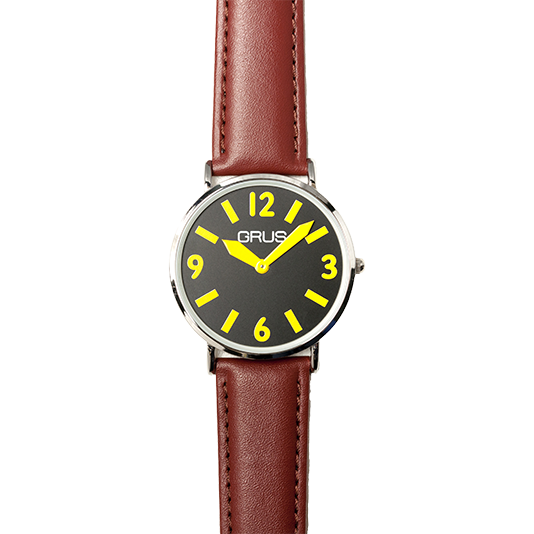 ロービジョンウォッチ メンズ 黒文字盤黄数字 GRS006-02