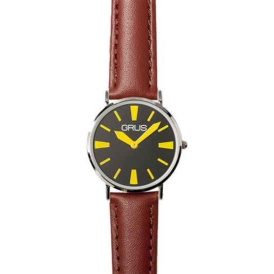 ロービジョンウォッチ メンズ 黒文字盤黄バー GRS006-05