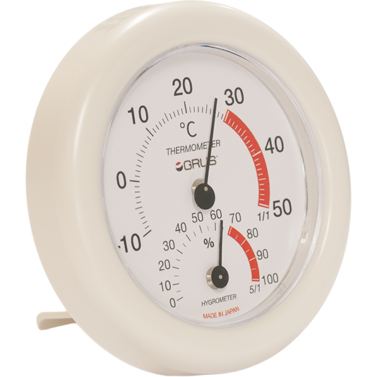 小型アナログ温湿度計GRS110-WH