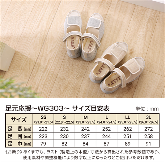 足元応援リハビリシューズWG303 ミストレッド