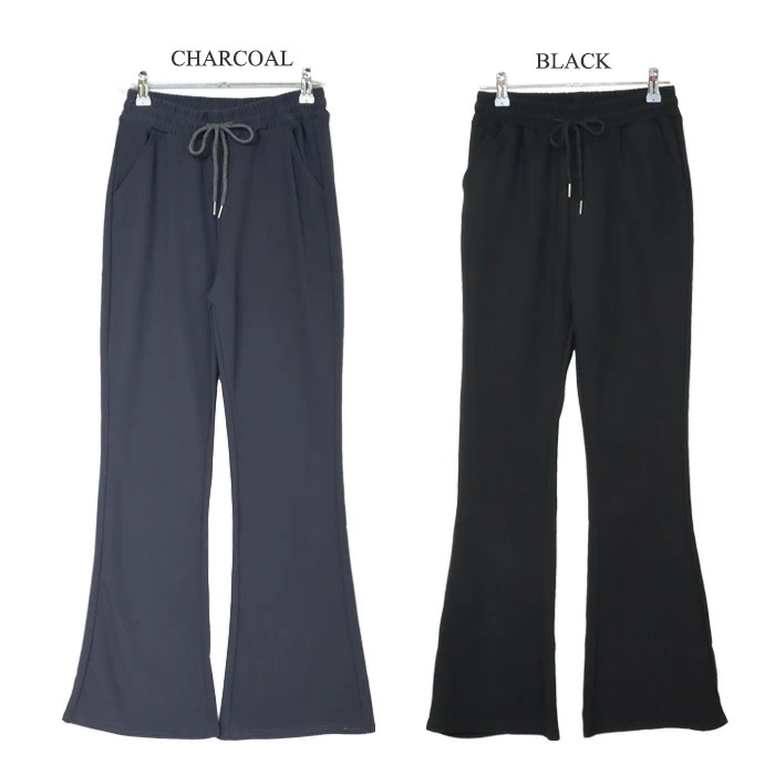 【フレア／股下70cm】ストレッチジャージパンツ