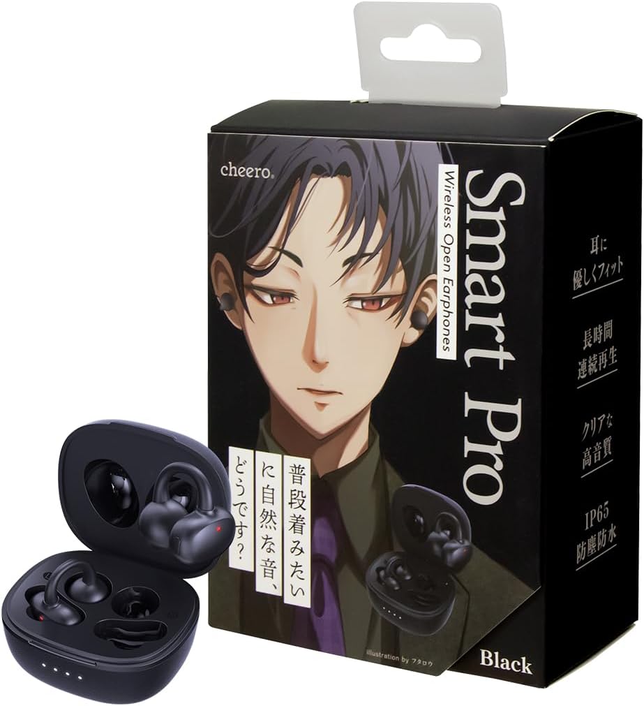 cheero Wireless Open Earphones Smart Pro ブラック(CHE-647-BK)