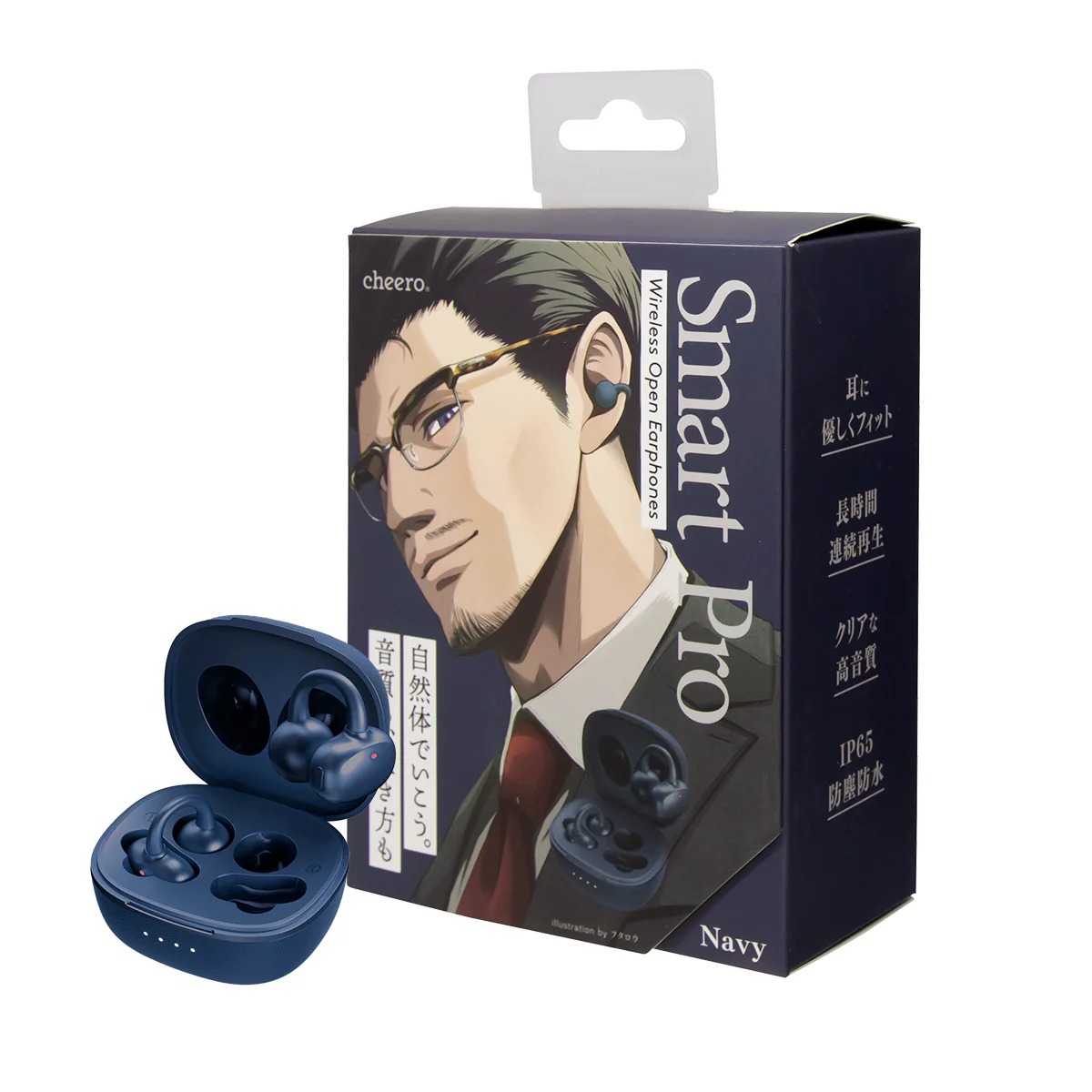 cheero Wireless Open Earphones Smart Pro ネイビーブルー(CHE-647-NB)
