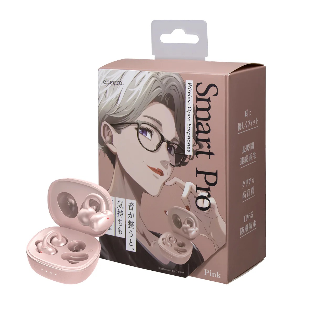 cheero Wireless Open Earphones Smart Pro ピンク(CHE-647-PK)