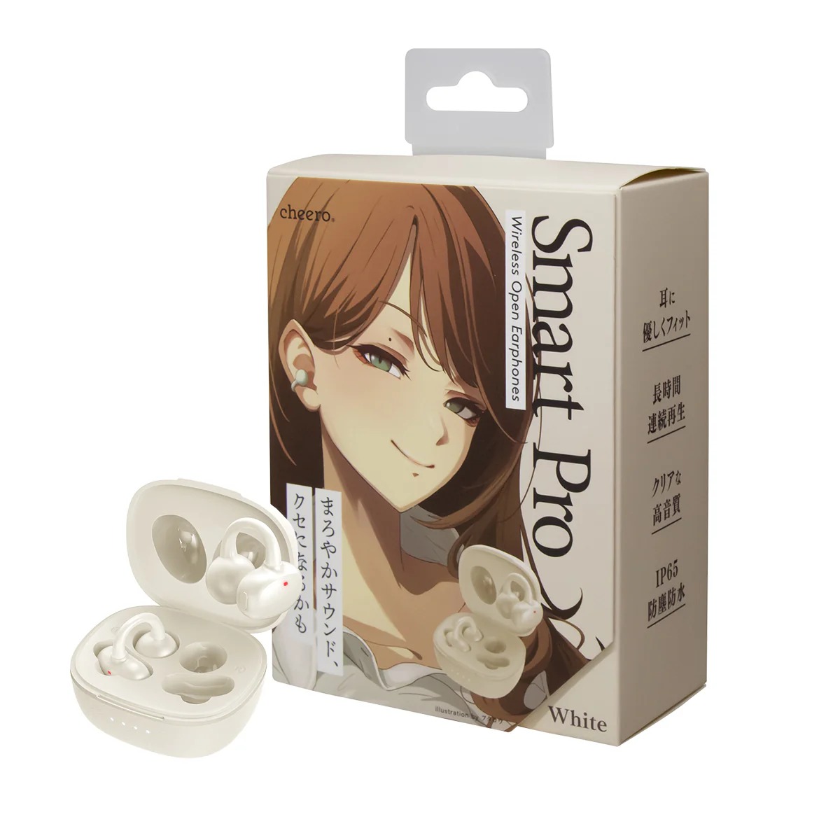 cheero Wireless Open Earphones Smart Pro ホワイト(CHE-647-WH)