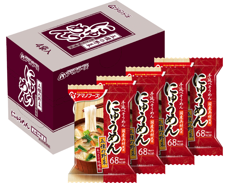 アマノフーズ　にゅうめん　五種の野菜あっさり味噌 ４袋入