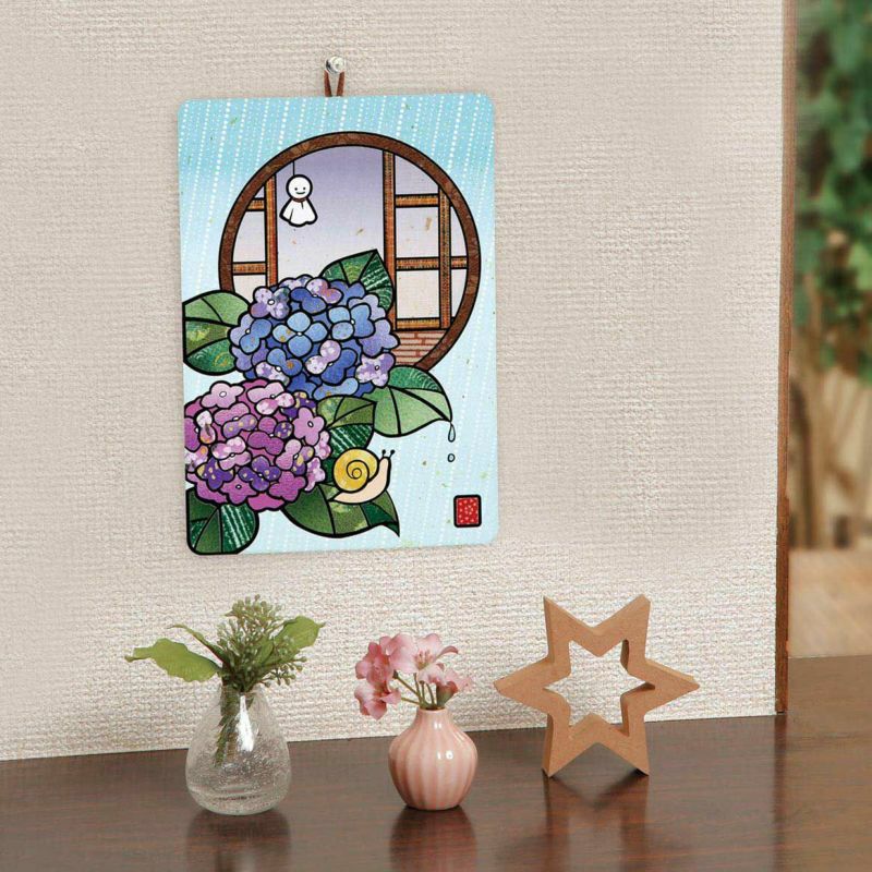 【クラフトキット】季節のシールはり絵・紫陽花（６月）