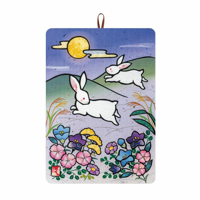 【クラフトキット】季節のシールはり絵・十五夜跳ねうさぎ（９月）