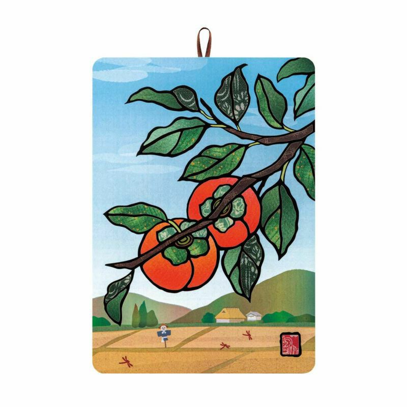 【クラフトキット】季節のシールはり絵・柿と田んぼ（１０月）