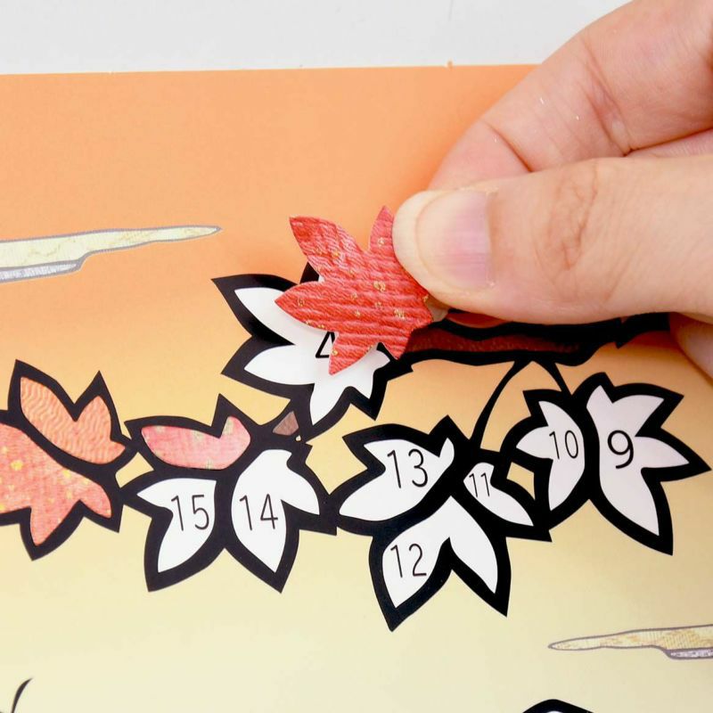 【クラフトキット】季節のシールはり絵・雪と寒椿（１２月）