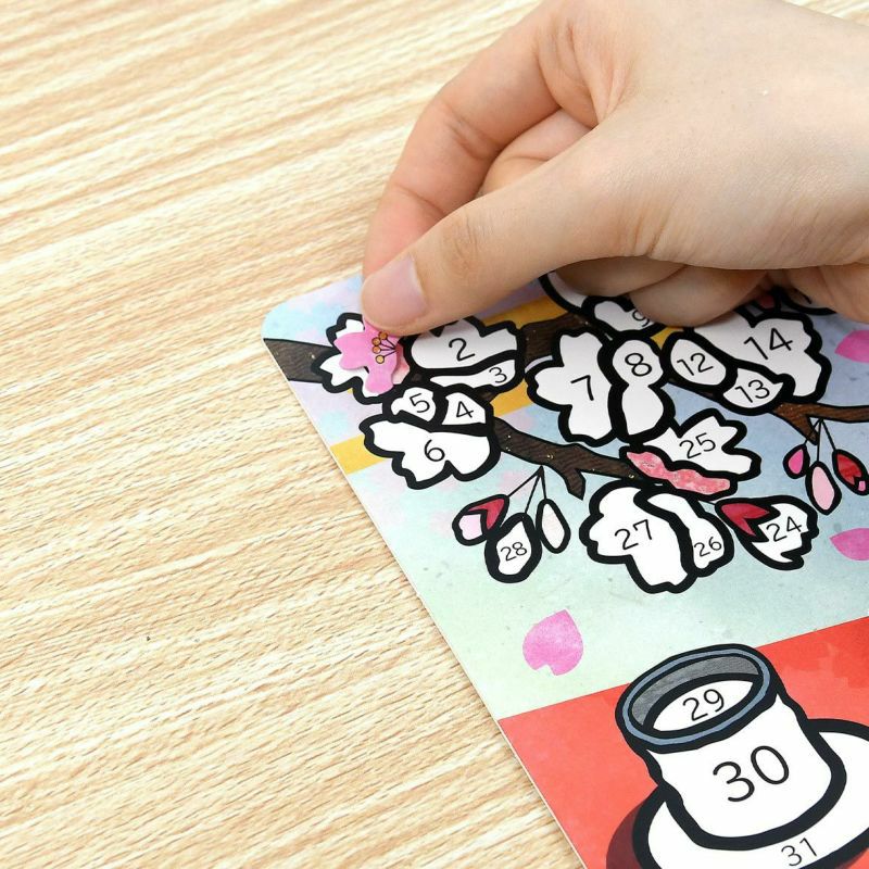 【クラフトキット】季節のシールはり絵・お花見団子（４月）