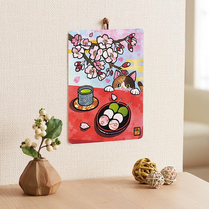 【クラフトキット】季節のシールはり絵・お花見団子（４月）