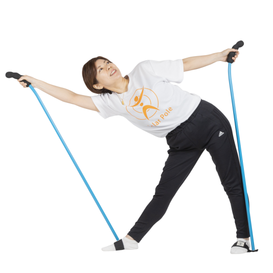 脳と体、」同時に目覚めるストレッチ用ポール「ソーラーポールZERO」（ブルー）