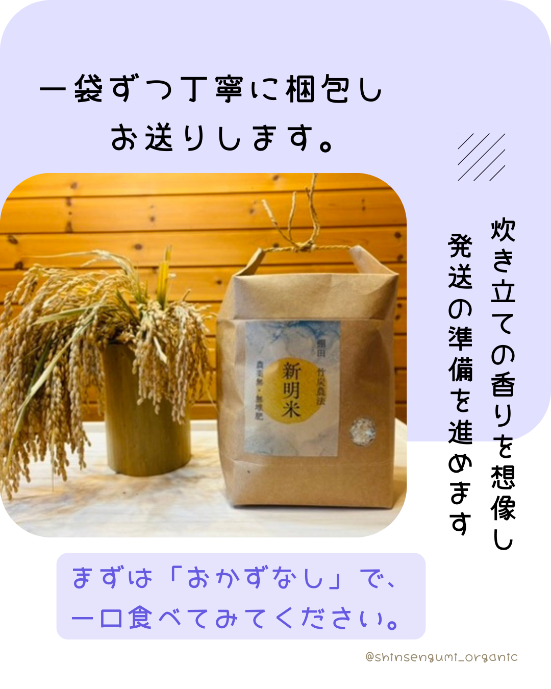 100%自然栽培「新明米 」2kg (玄米) 農薬、化学肥料不使用