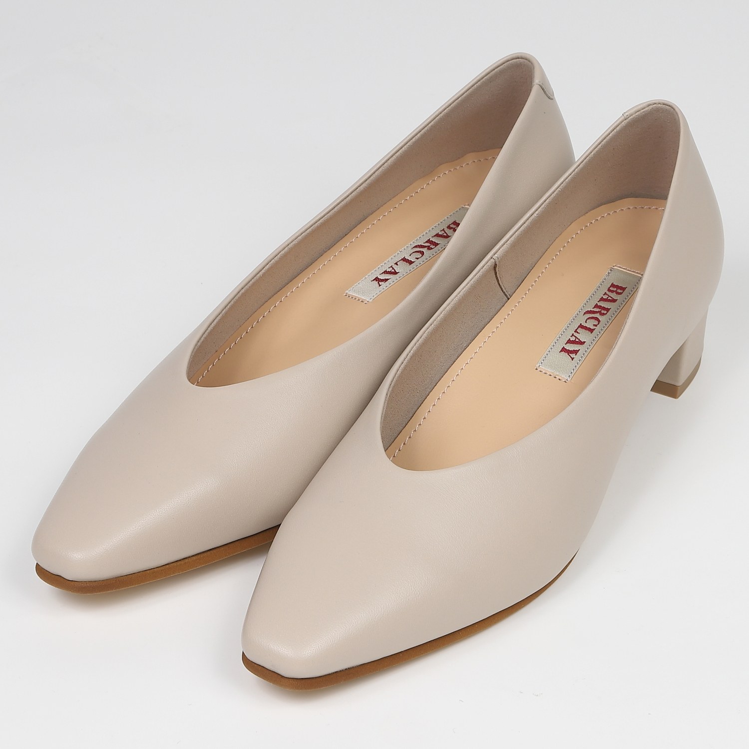 ナロースクエアプレーンパンプス