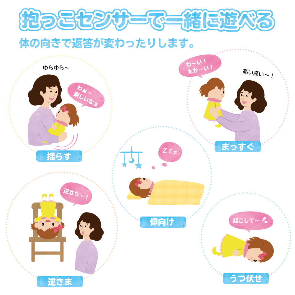 声を認識して返事するお人形 抱っこ大好きな女の子（ココドル お話しマミちゃん）COCO-DOLL-MAMI