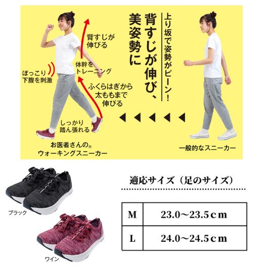 日常をトレーニングに。普段のスニーカーを体幹トレーニングスニーカーに変えて時間の節約を。お医者さんのウォーキングスニーカー