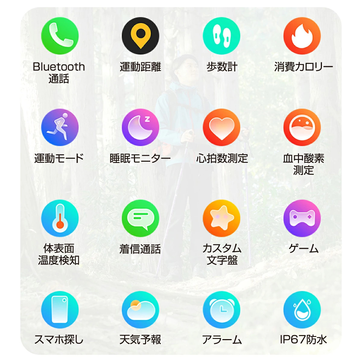 ファミラ 通話 SOS機能付き大画面スマートウォッチ ACアダプター付き