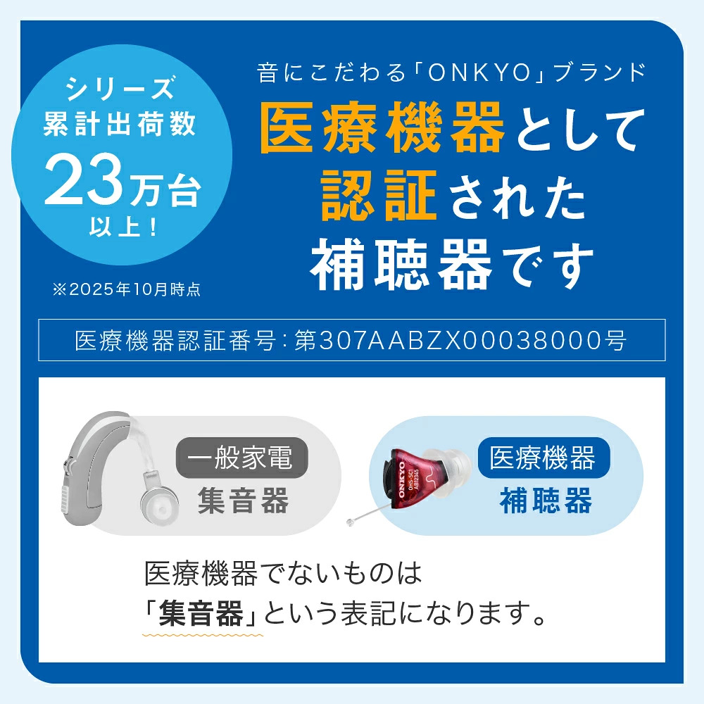 【右耳用】 オンキヨー ONKYO 耳あな型補聴器 OHS-SC1 R