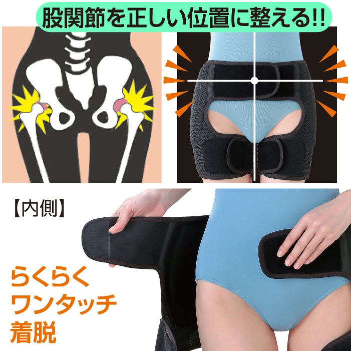 日本製 股関節 サポーター デラックス股関節ベルト かるかる滑節 両足用