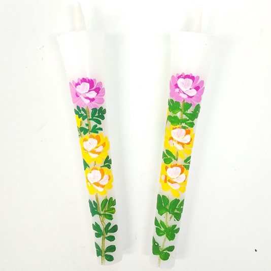 絵ろうそく3号2本入り菊手描き