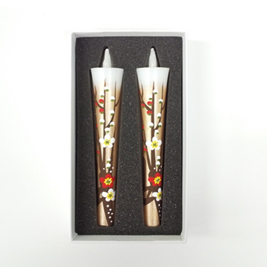 絵ろうそく3号2本入り梅手描き