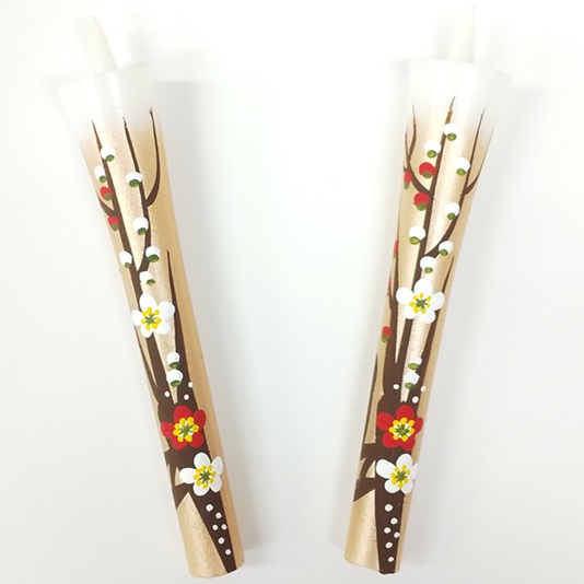 絵ろうそく3号2本入り梅手描き