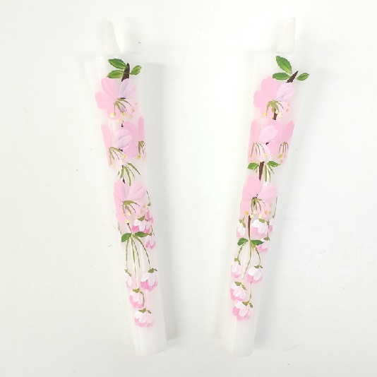 絵ろうそく3号2本入り桜手描き