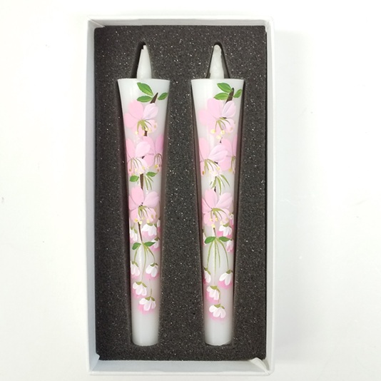 絵ろうそく3号2本入り桜手描き
