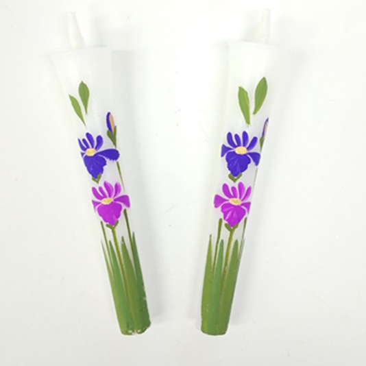 絵ろうそく3号2本入りあやめ手描き