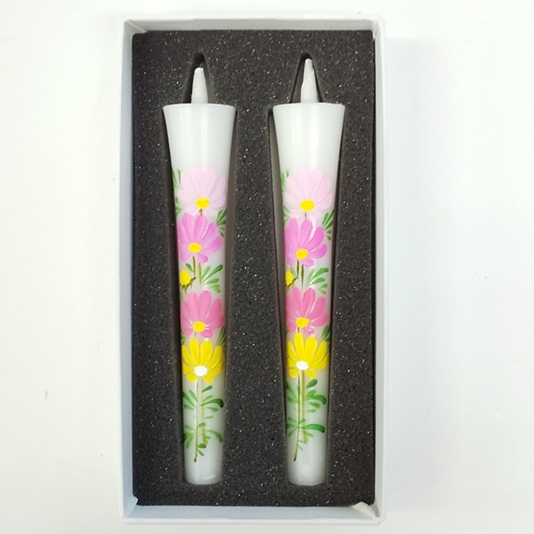 絵ろうそく3号2本入り秋桜手描き