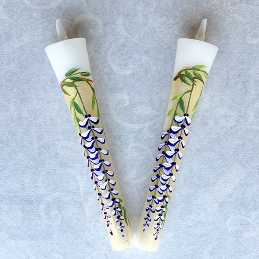 絵ろうそく3号2本入り藤手描き