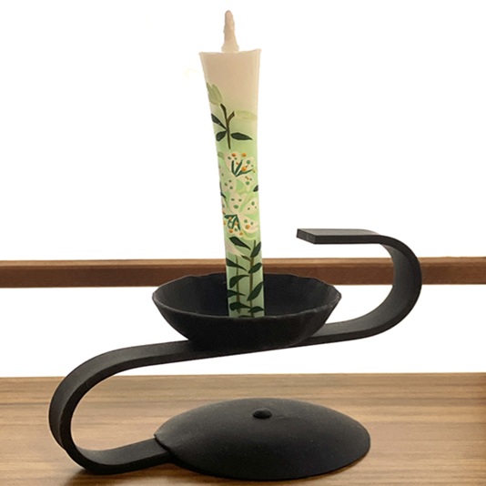 絵ろうそく3号2本入り白ゆり手描き