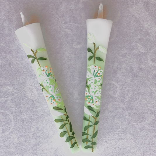 絵ろうそく3号2本入り白ゆり手描き