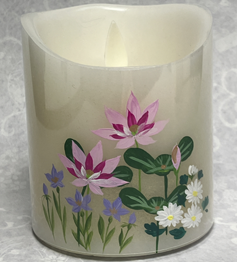 灯ととなり手描き　極楽浄土の華 LEDろうそく