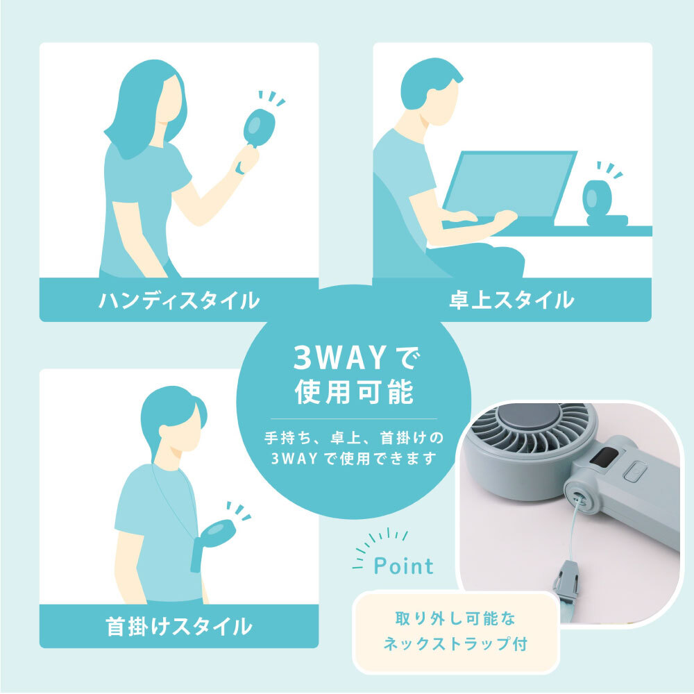 ICEプレート＆液晶表示付ハンディファン