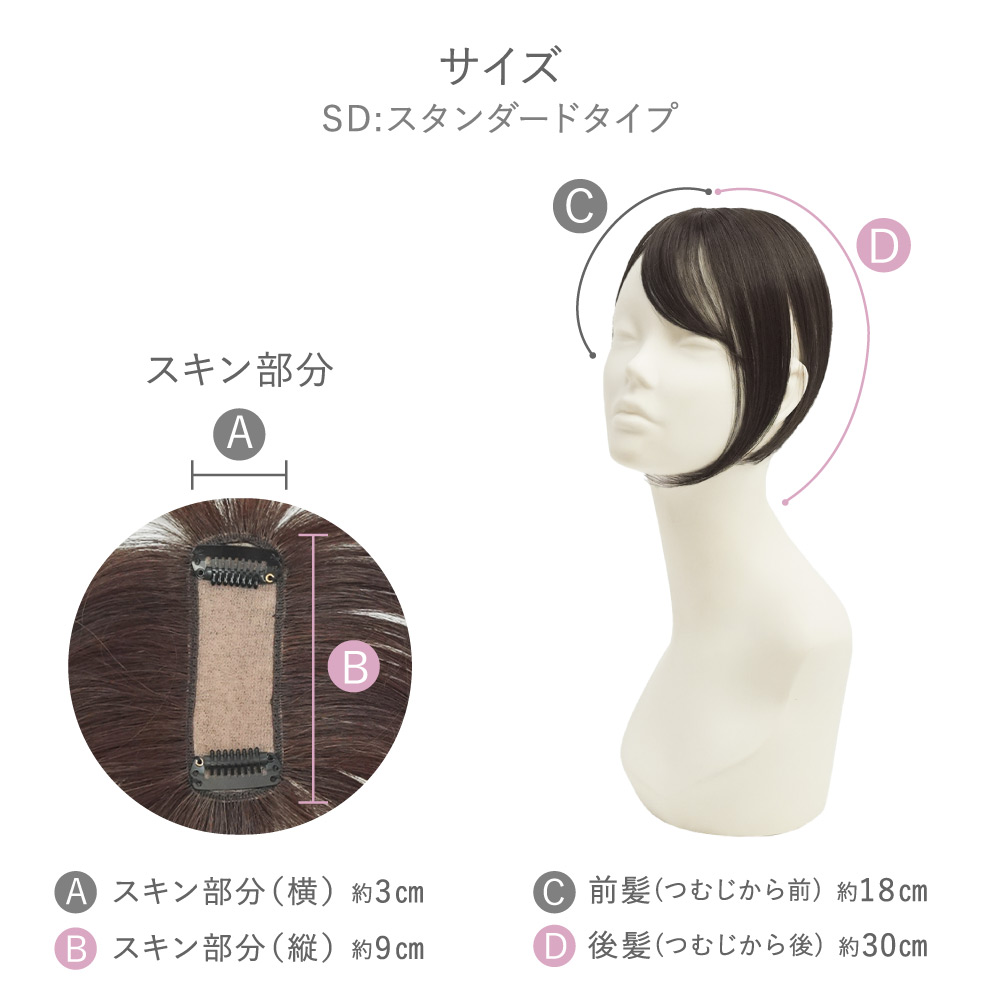 【プリシラ】 ちょびっと白髪かくしウィッグ スタンダードタイプ ダークブラウンハイメッシュ ST-012-3AHM 新タイプ：2WAYネット仕様