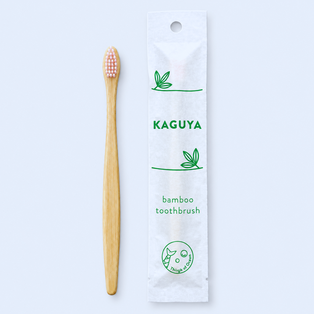 竹歯ブラシKAGUYA　ウレタンコート　ピンク