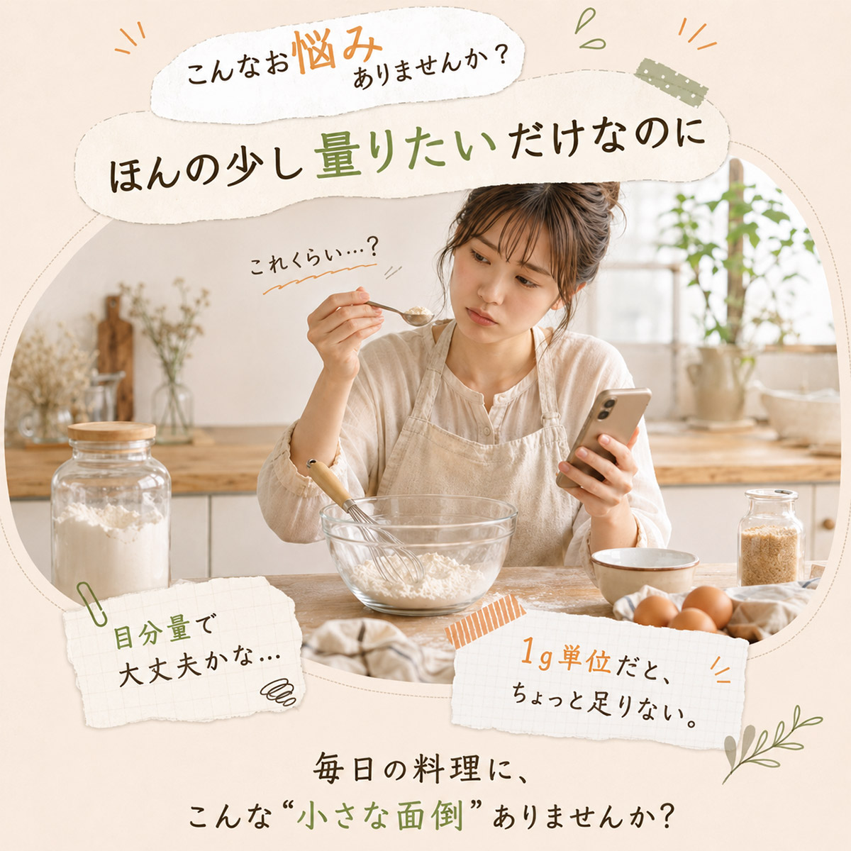 TOKAIZ キッチンスケール 0.1g単位・最大3kg 見やすい表示 シンプル操作 毎日の料理に使いやすいデジタルスケール