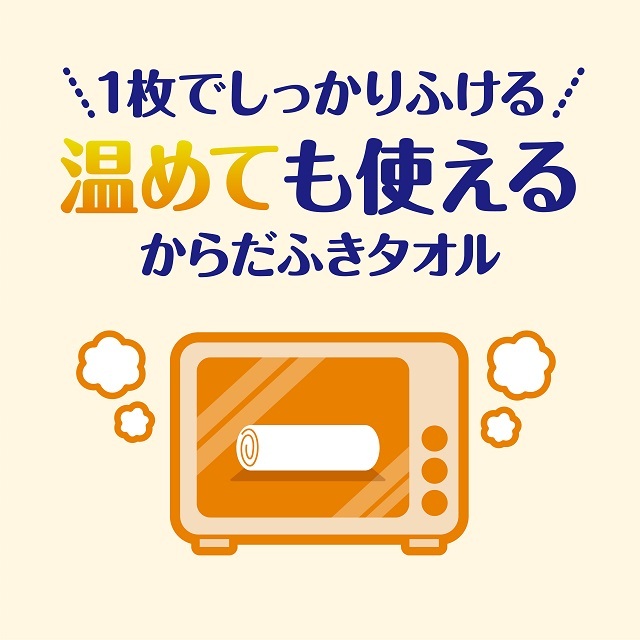 日本製紙クレシア アクティ 温めても使える からだふきタオル 超大判 60×30cm  個包装 20本入