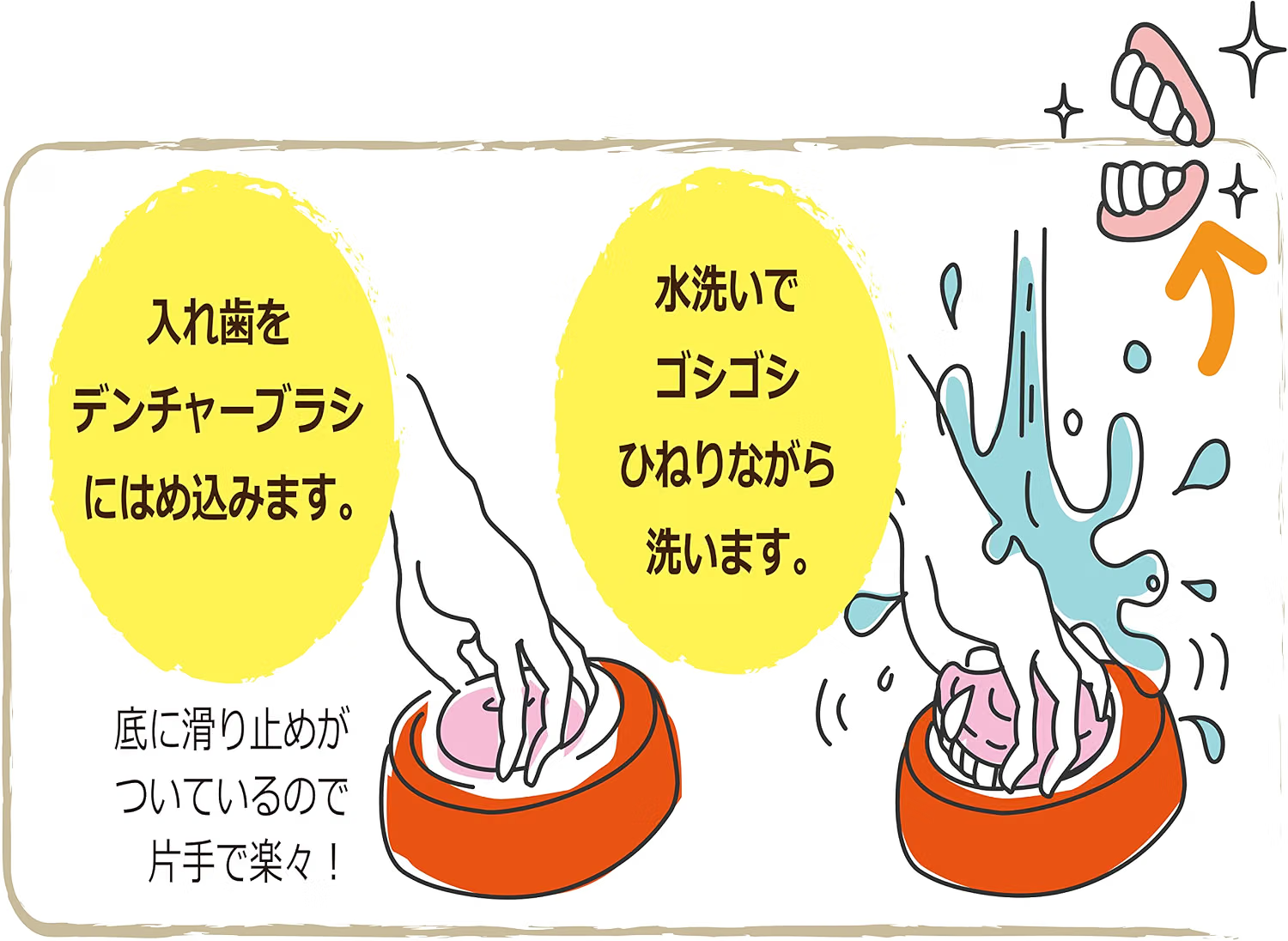 【特許取得済】デンチャーブラシ®専用 取替用ブラシ〈イエロー〉