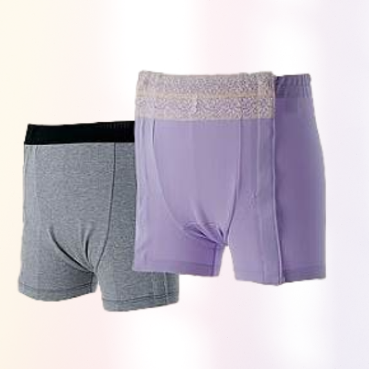 パッド対応左右開閉式ホルダーパンツ「LaSiQu」男性用（SS～LL/グレー）