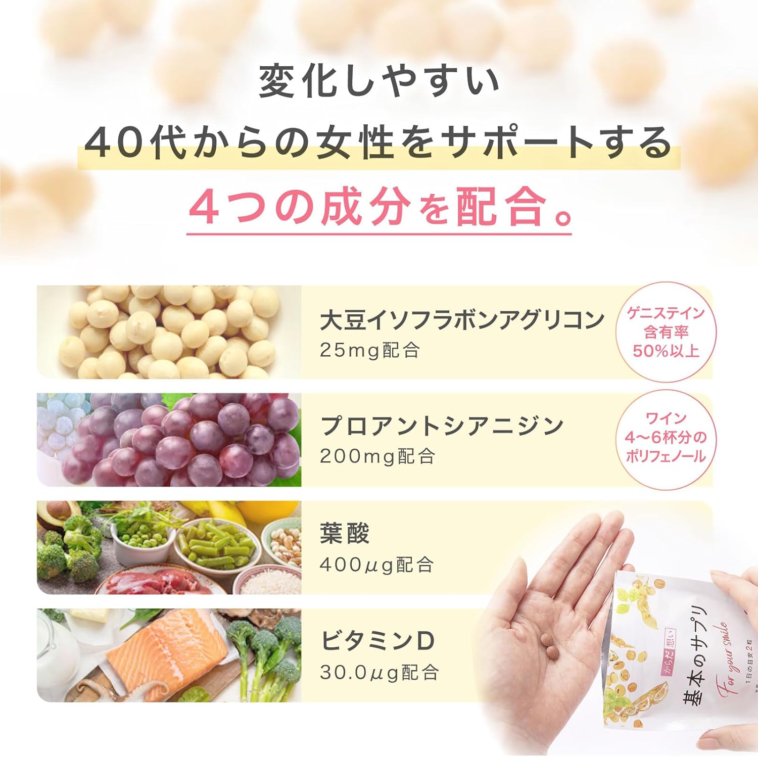 キッコーマン からだ想い 基本のサプリ キッコーマン 基本のサプリ 大豆イソフラボン アグリコン ゲニステイン 2袋セット